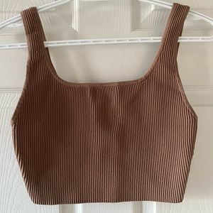 Babaton Sculpt Knit Squareneck Cropped Tank